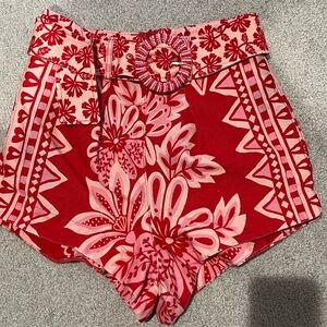 FARM Rio Flora Tapestry Red Shorts
